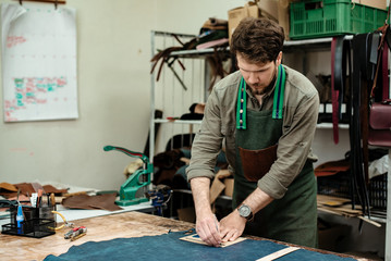 A master works with genuine leather