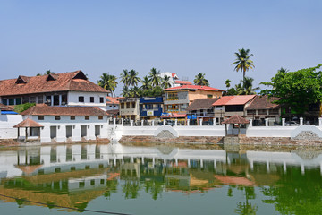 Pond in Trivandrum city (Thiruvananthapuram), state Kerala, India