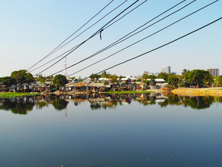 electricity cable over on the river