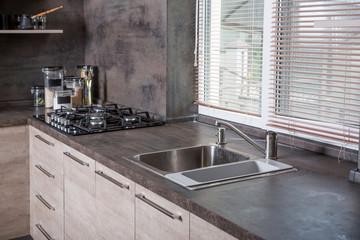 sink in the kitchen. Concept - kitchen renovation