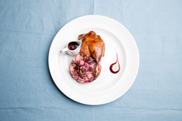 Meat and fish appetizer for lunch. Balkan cuisine