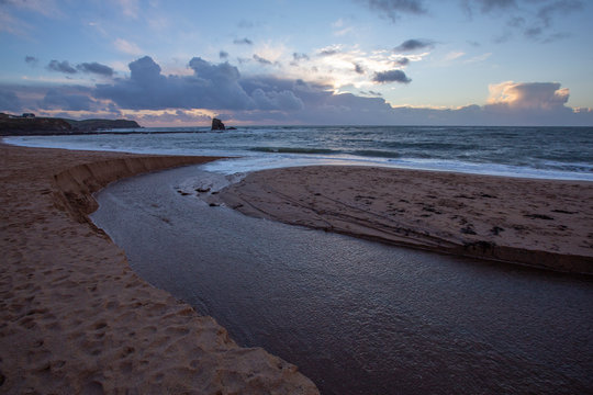 Thurlestone Beach at Sunset