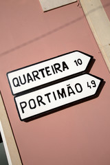 Quarteira and Portimao Road Signpost, Algarve