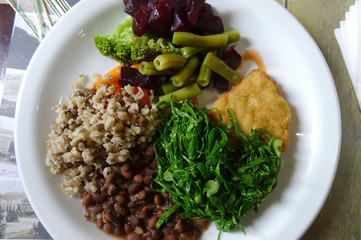 A plate of healthy and organic food. 