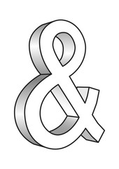 Symbol & Ampersant in 3d. Vector