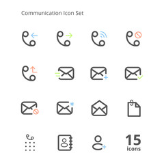 Communication Icons in Line Style