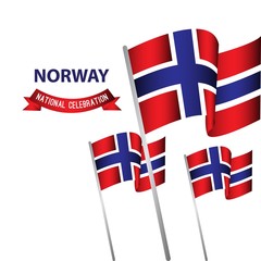 Norway National Celebration Poster Vector Template Design Illustration