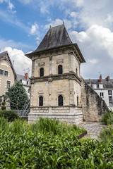 Fototapeta na wymiar Colas-des-Francs Pavilion in public Jacques-Boucher Garden. Orleans, Loiret, France. Colas-des-Francs pavilion was built around 1552, at the bottom of the parcel of the house bought in 1546.