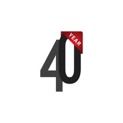 40 Year Anniversary Vector Template Design Illustration