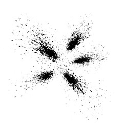 Abstract firework elements for party, New Year celebration. Watercolor set of hand crafted paint splashes.