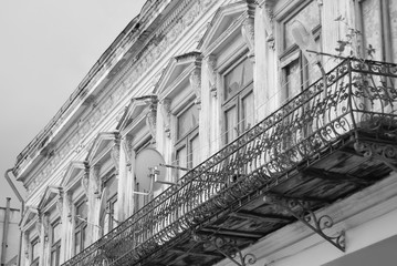 Botosani, Romania. Europe. Element of architecture. Building on the sky background.