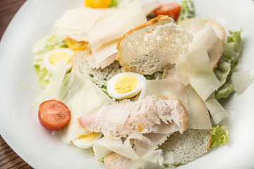 Appetizing salad, healthy food. Fresh fruit