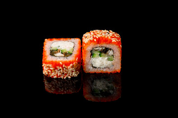 Delicious roll with eel. Japanese food