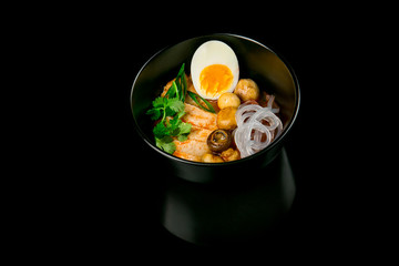 Miso soup with pork. Japanese food