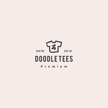 Print Shirt Tee Doodle Logo Vector Icon Illustration