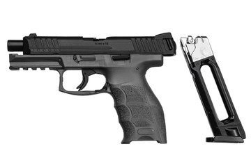 black gun pistol isolated on white