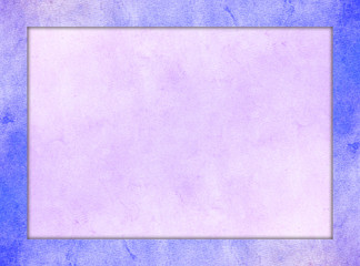 An isolated picture frame with a blue grunge texture and with a light purple interior grunge texture. 