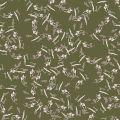 Swamp camouflage of various shades of green, brown and beige colors