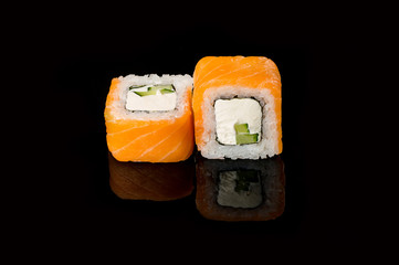 Japanese roll with salmon. Japanese food