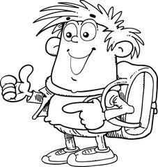 A child with a school bag