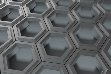 3d rendering, dark hexagonal background, sci-fi background