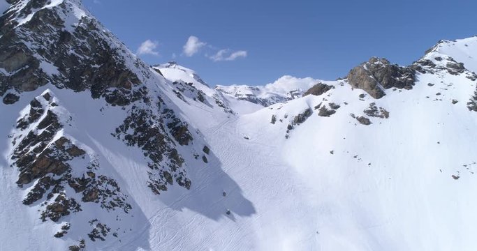 Fly over Col de Ch&egrave;vre direction Dixence - Aerial 4K
