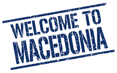 welcome to Macedonia stamp