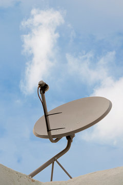Installed Satellite dish or DTH or Direct to home tv on the roof