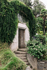 Naklejka premium Beautiful old stone house in the botanical garden of Batumi, Georgia