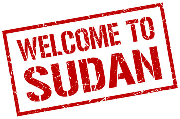 welcome to Sudan stamp