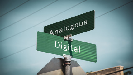 Street Sign Digital versus Analogous