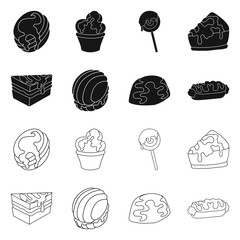 Vector design of confectionery and culinary sign. Collection of confectionery and product vector icon for stock.