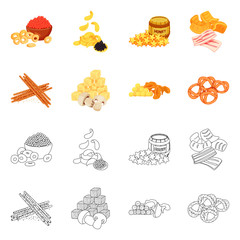 Isolated object of taste and seasonin logo. Set of taste and organic   vector icon for stock.