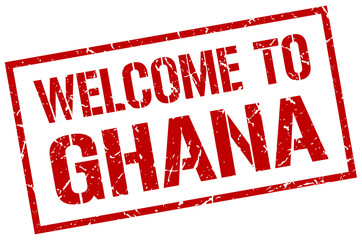 welcome to Ghana stamp