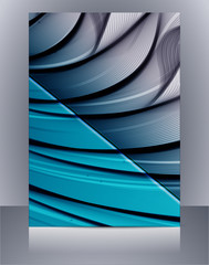 Abstract glossy wavy lines minimal concept background. Vertical A4 page size brochure & flyer cover template.