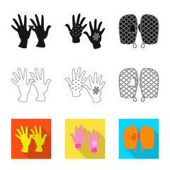Fototapeta premium Vector illustration of silhouette and safety icon. Collection of silhouette and comfort stock symbol for web.