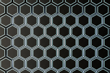 3d rendering, dark hexagonal background, sci-fi background