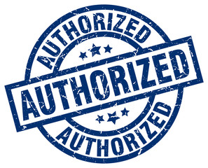 Fototapeta premium authorized blue round grunge stamp