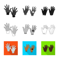 Vector illustration of silhouette and safety icon. Set of silhouette and comfort stock symbol for web.