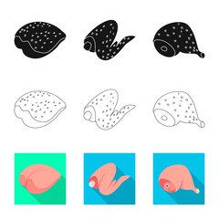 Vector design of product and poultry logo. Collection of product and agriculture    stock vector illustration.