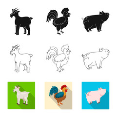 Vector illustration of breeding and kitchen  sign. Set of breeding and organic  stock vector illustration.
