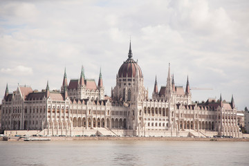 Fototapeta na wymiar The Hungarian Parliament Building, also known as the Parliament of Budapest after its location, is the seat of the National Assembly of Hungary, a notable landmark of Hungary .