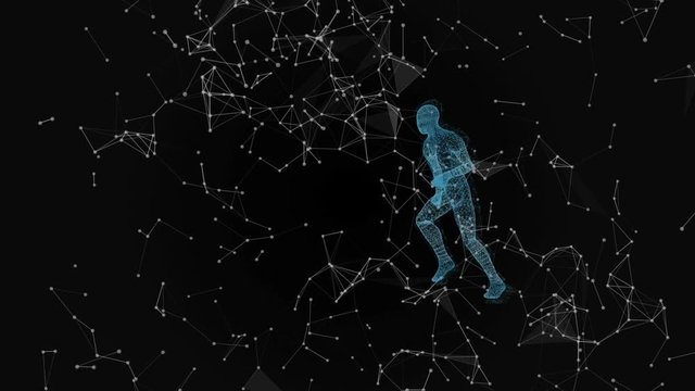 Test robot running, computer animation