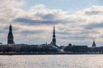 Skyline of Riga, Latvia during a summers day 