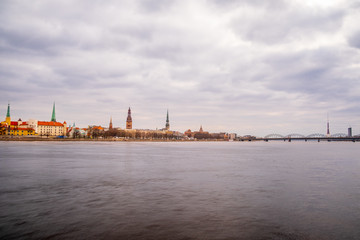 Fototapeta na wymiar Skyline of Riga, Latvia during a summers day 