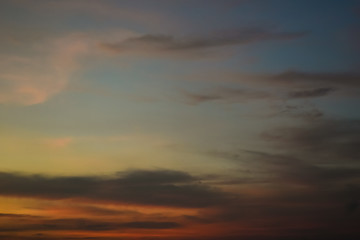 Fototapeta na wymiar beautiful light in dramatic twilight sunset sky