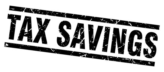 square grunge black tax savings stamp