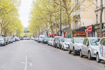 PARIS, FRANCE - APRIL 7, 2019: Street view of Paris city, France.