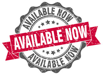 available now stamp. sign. seal
