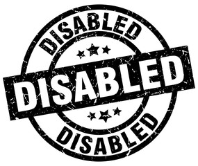 disabled round grunge black stamp